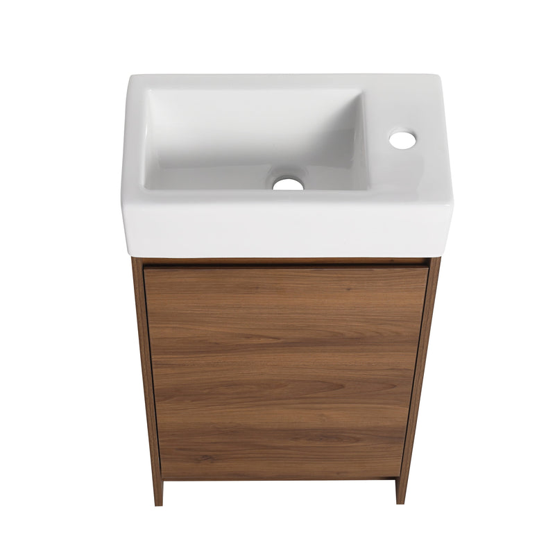 18 Inch Freestanding Bathroom Vanity With Single Sink, Soft Closing Doors, Suitable For Small Bathrooms-BVB03118BRE