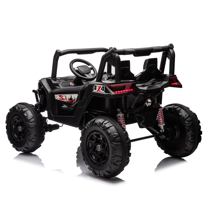 24V Ride On XXL UTV car for kid,2seater with two safety belts, Side by Side 4x4 Ride on Off-Road Truck with Parent Remote Control, Battery Powered Electric Car w/High Low Speed, two safety belts.