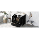 30' Black Bathroom Vanity with Single Sink, Combo Cabinet Undermount Sink, Bathroom Storage Cabinet with 2 Doors and a Drawer, Soft Closing, Multifunctional Storage, Solid Wood Frame