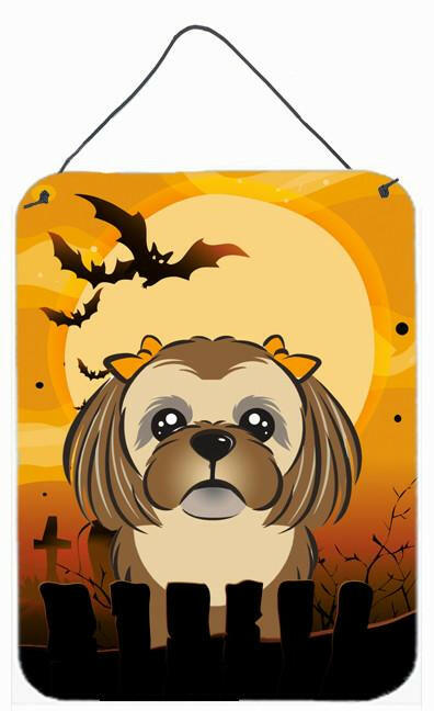 Halloween Chocolate Brown Shih Tzu Wall or Door Hanging Prints BB1807DS1216