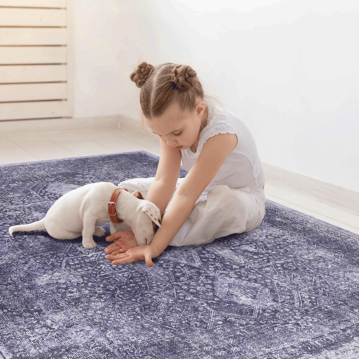 MAVAL Anthracite Washable Rug 3x5 Area Rug, photo 5 of 8