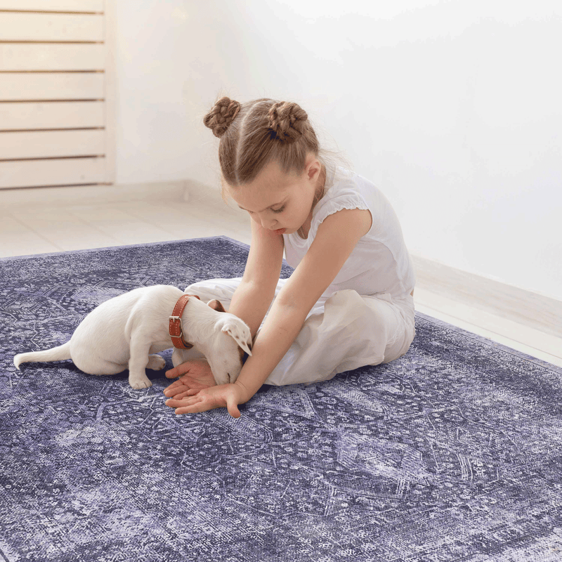 MAVAL Anthracite Washable Rug 3x5 Area Rug, photo 5 of 8