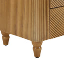 Mid-Century Fluted 3 Drawers Nightstand, Bedside Table with Curved Profile Design and Wide by HouseOfZazla