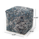 Anita - Square Pouf Ottoman And Floor Cushion - Blue by HouseOfZazla