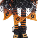 Standing Gnome With Banner & Spring Body, For Halloween Decor - Black / Orange / White by Unique Piece Furniture