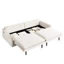 4 Seat Convertible Sleeper Sofa Bed, Modern With Storage