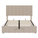 Elegant Upholstered Platform Bed With Hydraulic Storage System by Unique Piece Furniture