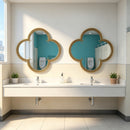 Quatrefoil Mirror with Large Beaded Metal Frame