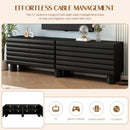 Stylish Thick Wavy Door TV Cabinet with Adjustable Shelves