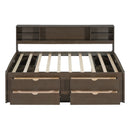 Daybed With 2 Bedside Cabinets, Upper Shelves And 4 Drawers