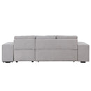 Modern L-Shape 3 Seat Reversible Sectional Couch, Pull Out Sleeper Sofa With Storage Chaise And 2 Stools For Living Room Furniture Set by HouseOfZazla