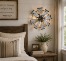 Galvanized Windmill Farmhouse STATIONARY Wall Sconce Light by The Lamp Goods