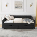 Upholstered Tufted Daybed With 2 Drawers, Waved Arms by HouseOfZazla