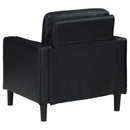 Weld 3 Piece Upholstered Track Arm Sofa Set - Black