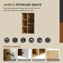 Wall Mounted Bathroom Side Cabinet, Single Door With 3 Tier Open Shelves - Black / Light Oak / White