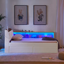 Upholstered Daybed With Storage Headboard, Wireless Charging, LED Lights by Unique Piece Furniture