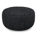 Fredrik - Round Pouf - Black by HouseOfZazla