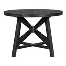 5-Piece Retro Functional Dining Set with Extendable Round Table with Removable Middle Leaf and 4 Upholstered Chairs for Dining Room and Living Room (Black)