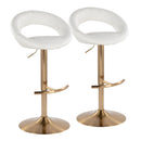 Posh - Contemporary / Glam Adjustable Barstool With Swivel With Rounded T Footrest (Set of 2) by HouseOfZazla