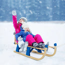 Folding Snowsled Portable Steering Slider with Pulling Ropes and Metal Rails by LJGDeals