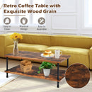 Industrial Vintage Coffee Table with 2-Tier Storage Shelf by LJGDeals
