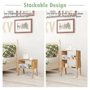 2 Pieces Bamboo Nightstand Sofa Table with Storage Shelf by LJGDeals