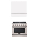 Akicon 36" Stainless Steel Range Hood with 600 CFM Insert & 6-Burner Gas Range Combo – Powerful Ventilation, Convection Oven, Multiple Finishes