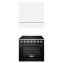 Akicon 36" Stainless Steel Range Hood with 600 CFM Insert & 6-Burner Gas Range Combo – Powerful Ventilation, Convection Oven, Multiple Finishes