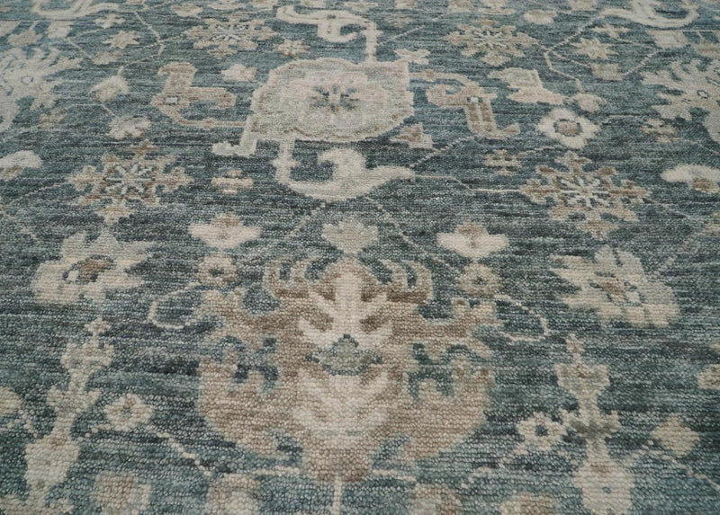 7' 11''x9' 8'' Slate, Gray Hand Knotted LoomBloom Muted Turkish Oushak  100% Wool Transitional Oriental Area Rug