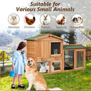 58 Inch Weatherproof Wooden Rabbit Hutch-Brown by LJGDeals