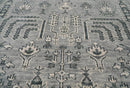 7' 11''x10' Tone On Tone Gray Hand Knotted LoomBloom Muted Turkish Oushak 100% Wool Transitional Oriental Area Rug