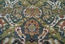 8' 2''x10' 2'' Hand Knotted LoomBloom Muted Turkish Oushak 100% Wool Transitional Oriental Area Rug Grayish Blue, Lime Color