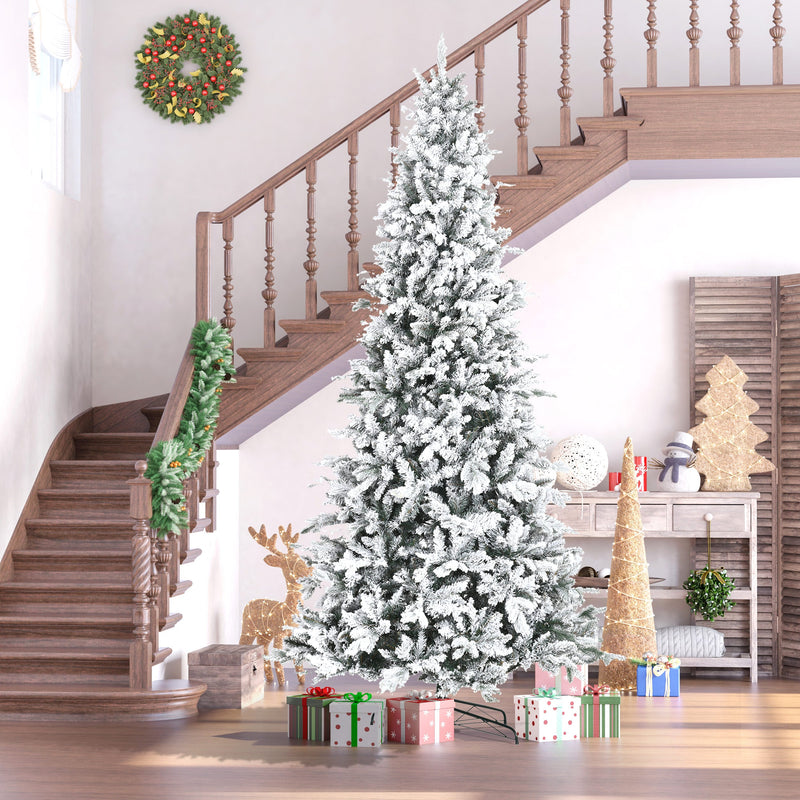HOMCOM 9 Foot Pine Snow Flocked Artificial Christmas Tree, photo 8 of 10