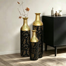 Decorative Metal Vases Set of 3