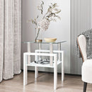 Modern Tempered Glass Tea Table, End Square Table For Living Room by Unique Piece Furniture
