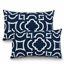 2 Pack Outdoor Lumbar Pillow with Inserts - Blue Trellis