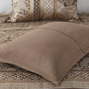 7 Piece Jacquard Comforter Set - Brown/Gold Cal King