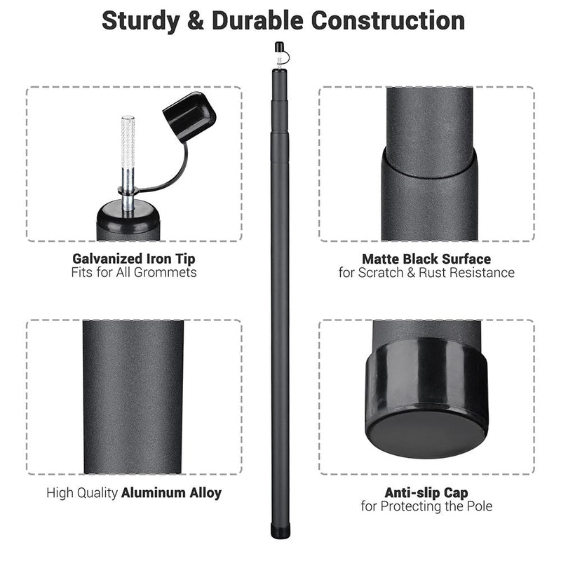 Yescom 8.5ft Telescopic Tarp Poles with Bag Heavy Duty Aluminum