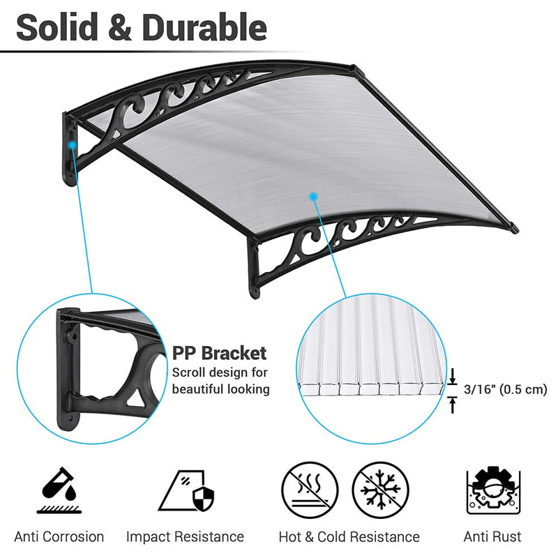 LAGarden Door & Window Poly Awning Canopy 40"x40"