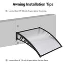 Yescom 2-Pack Door & Window Poly Awning Canopy 40"x40"