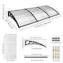 Yescom Door & Window Poly Awning Canopy 120" x 40"