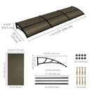 Yescom Door & Window Poly Awning Canopy 120" x 40"