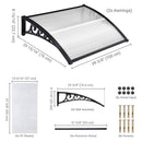 Yescom 2-Pack Door & Window Poly Awning Canopy 40"x40"
