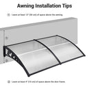 Yescom Door & Window Poly Awning Canopy 80"x40"