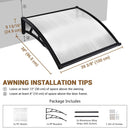 Yescom Door & Window Poly Awning Canopy 40"x40"