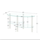Transparent Oval Glass Coffee Table, Modern Table In Living Room Oak Wood Leg Tea Table 3-Layer Glass Table by Unique Piece Furniture