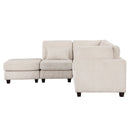 5 Pieces L shaped Sofa with Removable Ottomans and comfortable waist pillows