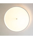 Moderne Flush Mount Conversion Kit 18"w White Linen Shallow Drum Lampshade by LampsUSA