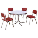Parlisse - 5 Piece Round Dining Sets And Chairs - White by HouseOfZazla