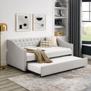 Upholstered Tufted Daybed With Drawers, Waved Arms by HouseOfZazla